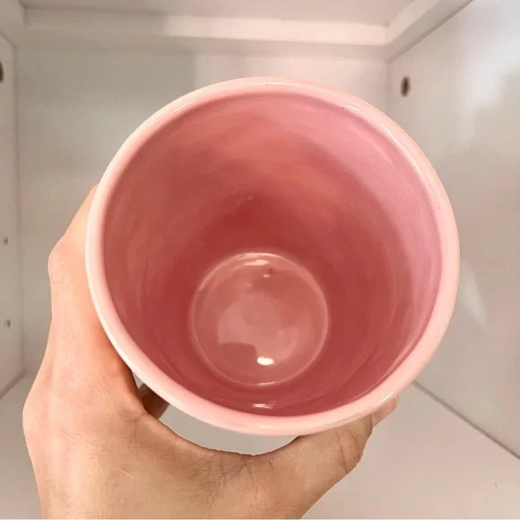 Anthropologie Ceramic Giraffe Vase, Plant Pot, Planter, Jar, Pink/Orange, White - Picture 4 of 5